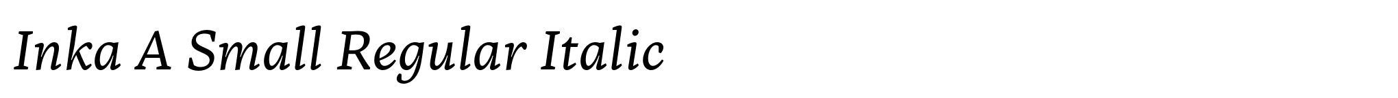 Inka A Small Regular Italic image